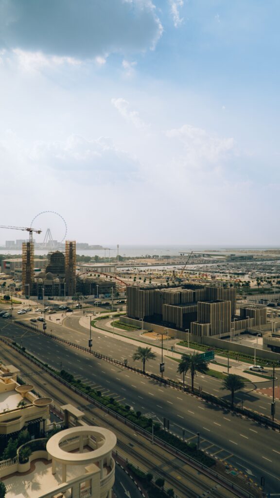 Discover the stunning aerial view of Dubai's modern architecture and urban landscape.